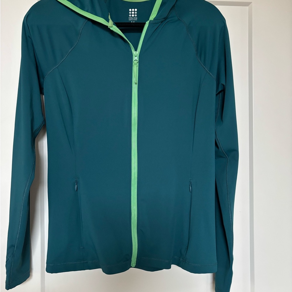 Teal and Green Zip-Up Hoodie